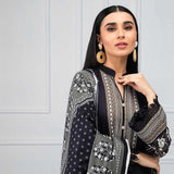 Salina Black & White Printed Lawn 3 Piece Un-Stitched Suit - 10, Women, 3Pcs Shalwar Suit, Regalia Textiles, Chase Value