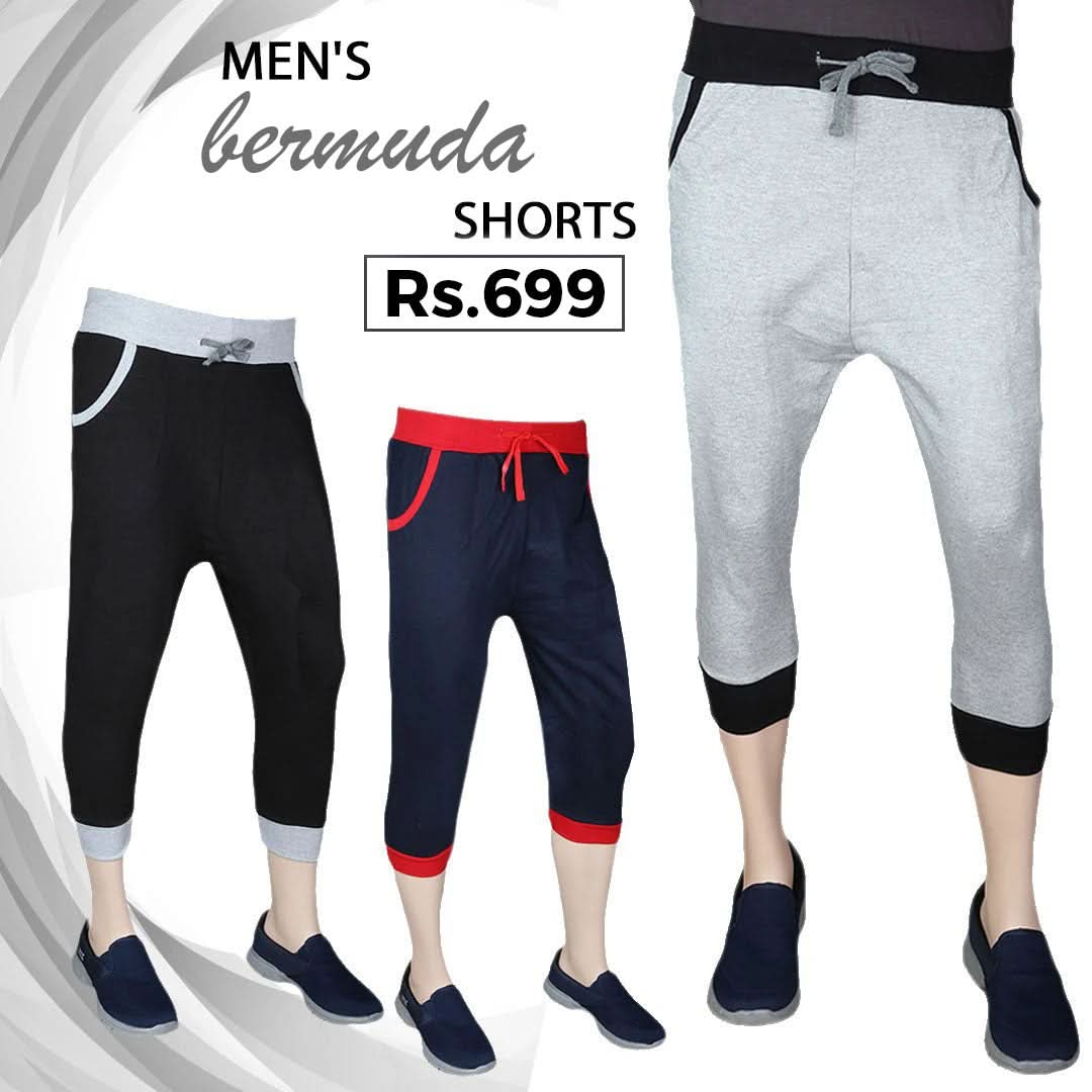 Men's Bermuda Shorts Pack Of 3 - Multi, Men, Shorts, Chase Value, Chase Value