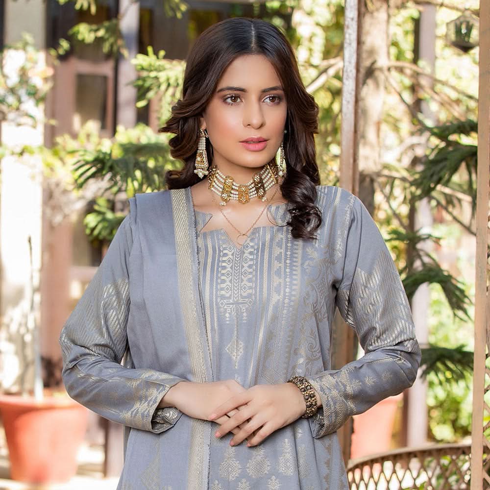 RA PEACH Jacquard Baroshia unstitched 3pc Suit, Women, 3Pcs Shalwar Suit, Chase Value, Chase Value