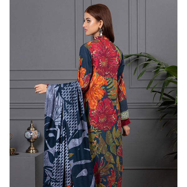 Orchid Modal Satin Digital Printed Un-Stitched 3 Pcs Suit - 10, Women, 3Pcs Shalwar Suit, Orchid, Chase Value