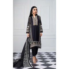 Salina Black & White Printed Lawn 3 Piece Un-Stitched Suit - 10, Women, 3Pcs Shalwar Suit, Regalia Textiles, Chase Value
