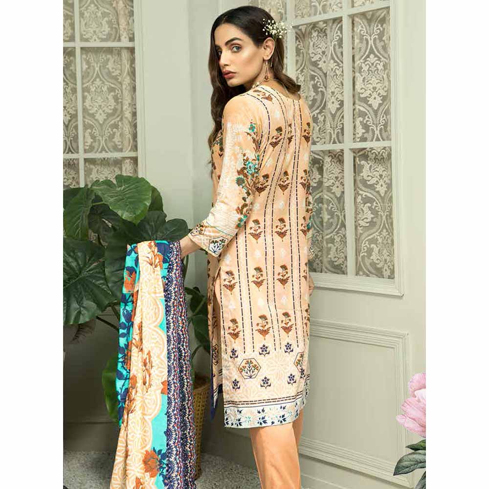 Zebtan Embroidered Cotton 3 Pieces Un-Stitched Suit Vol 01 - 11, Women, 3Pcs Shalwar Suit, Rujhan Textiles, Chase Value