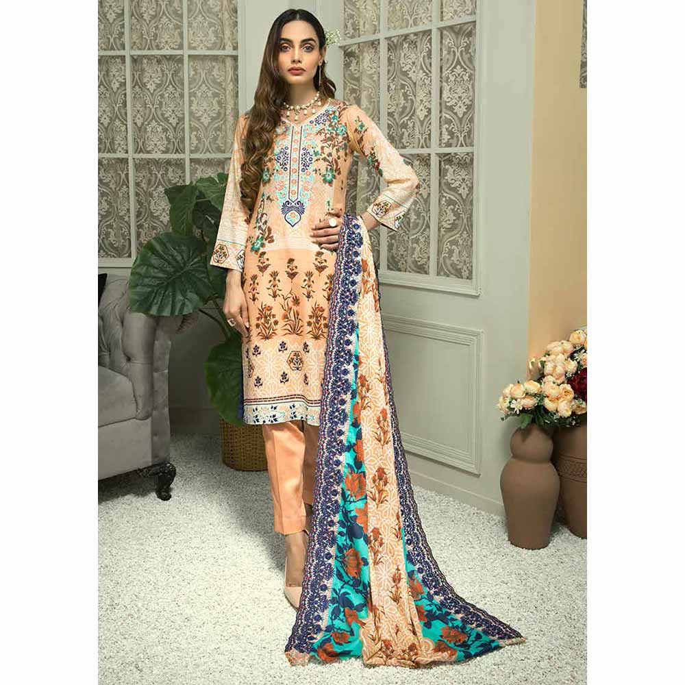 Zebtan Embroidered Cotton 3 Pieces Un-Stitched Suit Vol 01 - 11, Women, 3Pcs Shalwar Suit, Rujhan Textiles, Chase Value