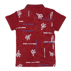 Boys Polo T-Shirt Maroon - test-store-for-chase-value