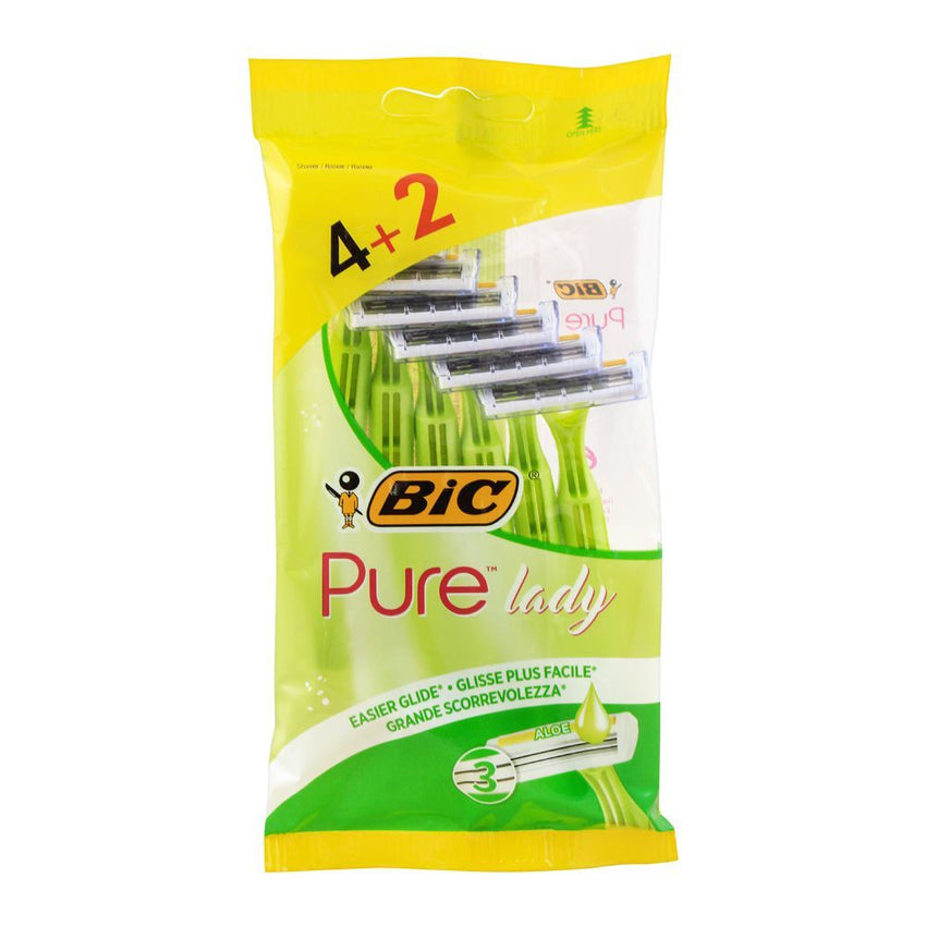 BIC Pure Lady Disposable Razor, For Women, 4+2 Pack, Beauty & Personal Care, Razor and Cartridges, Chase Value, Chase Value