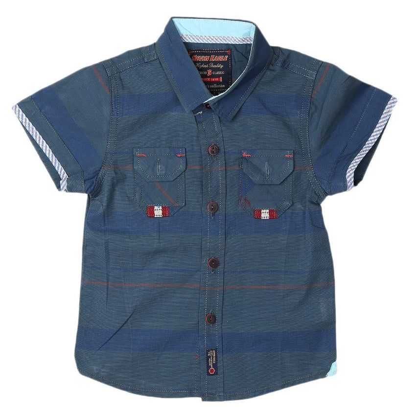 Boys Casual Shirt - Steel Blue - test-store-for-chase-value