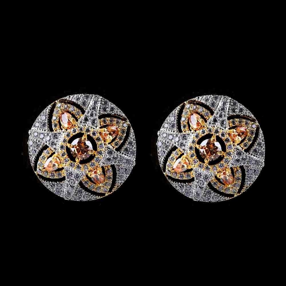 American Diamond Ear Tops - Peach - test-store-for-chase-value