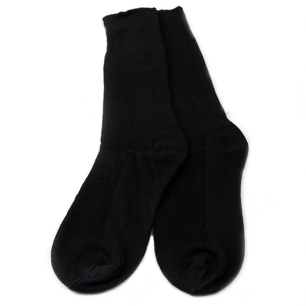 Knit Line Cotton Socks - Black - test-store-for-chase-value