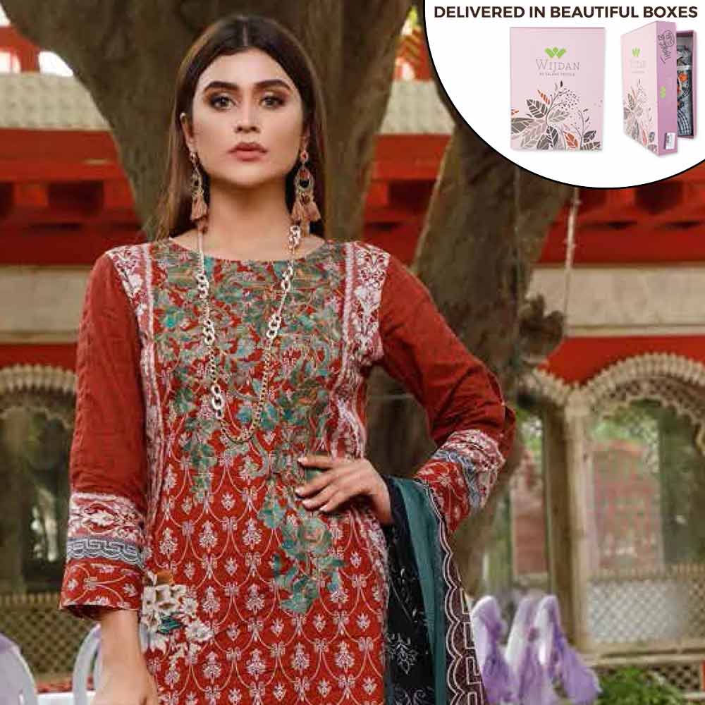 Zobia Noor Embroidered Lawn 3 Piece Un-Stitched Suit - ZN-02A, Women, 3Pcs Shalwar Suit, Salam's Textiles, Chase Value
