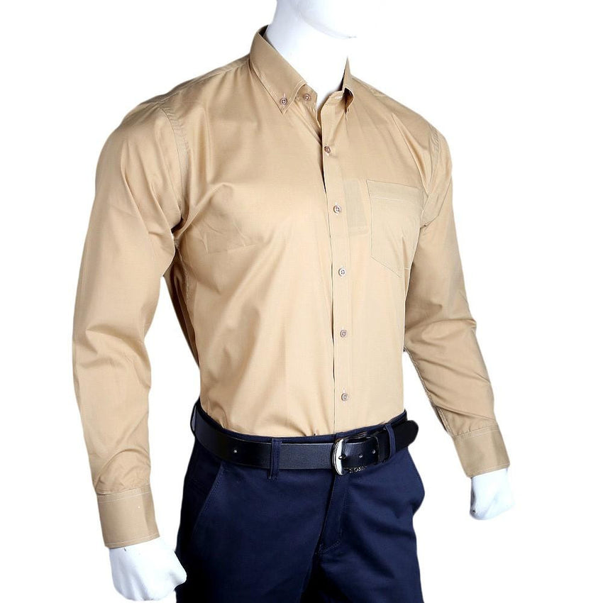 Men's Plain Formal Shirt - Khaki - test-store-for-chase-value