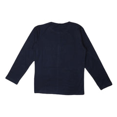 Boys Round Neck T-Shirt - Navy Blue - test-store-for-chase-value