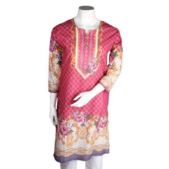 Women's Digital Cambric Kurti - Maroon - test-store-for-chase-value