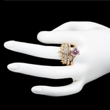 Women's Fancy Stone Ring - Golden - Pink - test-store-for-chase-value