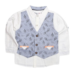 Boys Waistcoat Shirt - Blue - test-store-for-chase-value