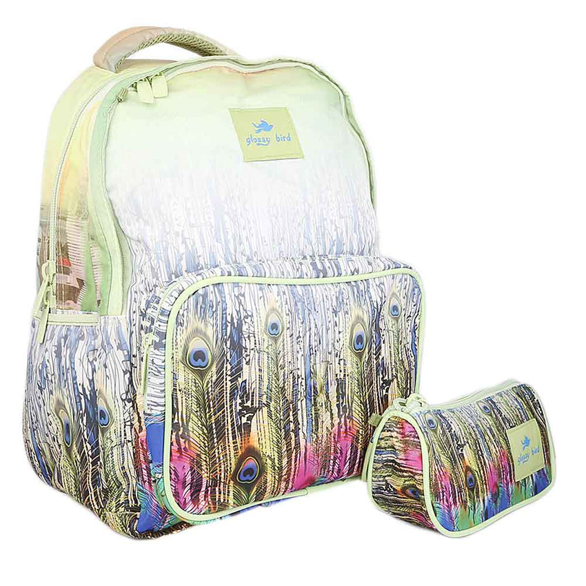 School Bag 2291 - peacock feathers, Kids, School And Laptop Bags, Chase Value, Chase Value
