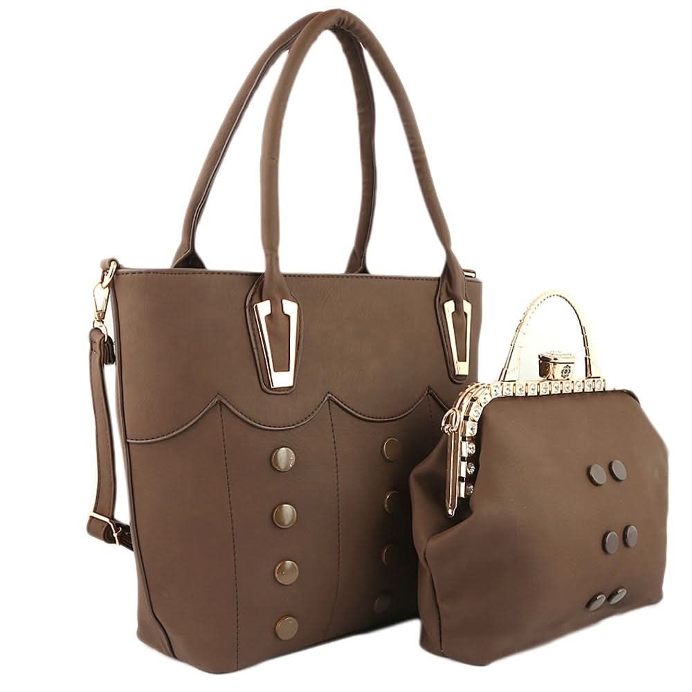 Women's Handbag 2 Pcs (129) - Coffee, Women, Bags, Chase Value, Chase Value