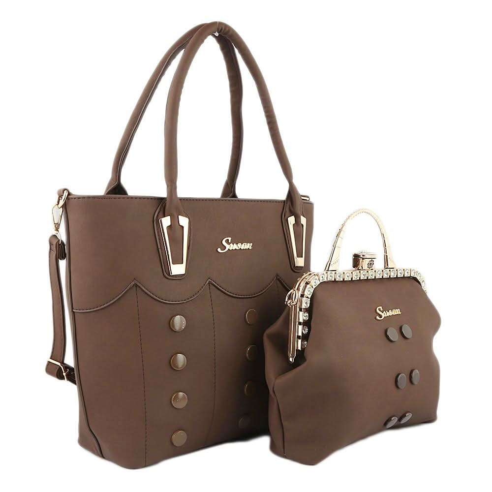 Women's Handbag 2 Pcs (129) - Coffee, Women, Bags, Chase Value, Chase Value
