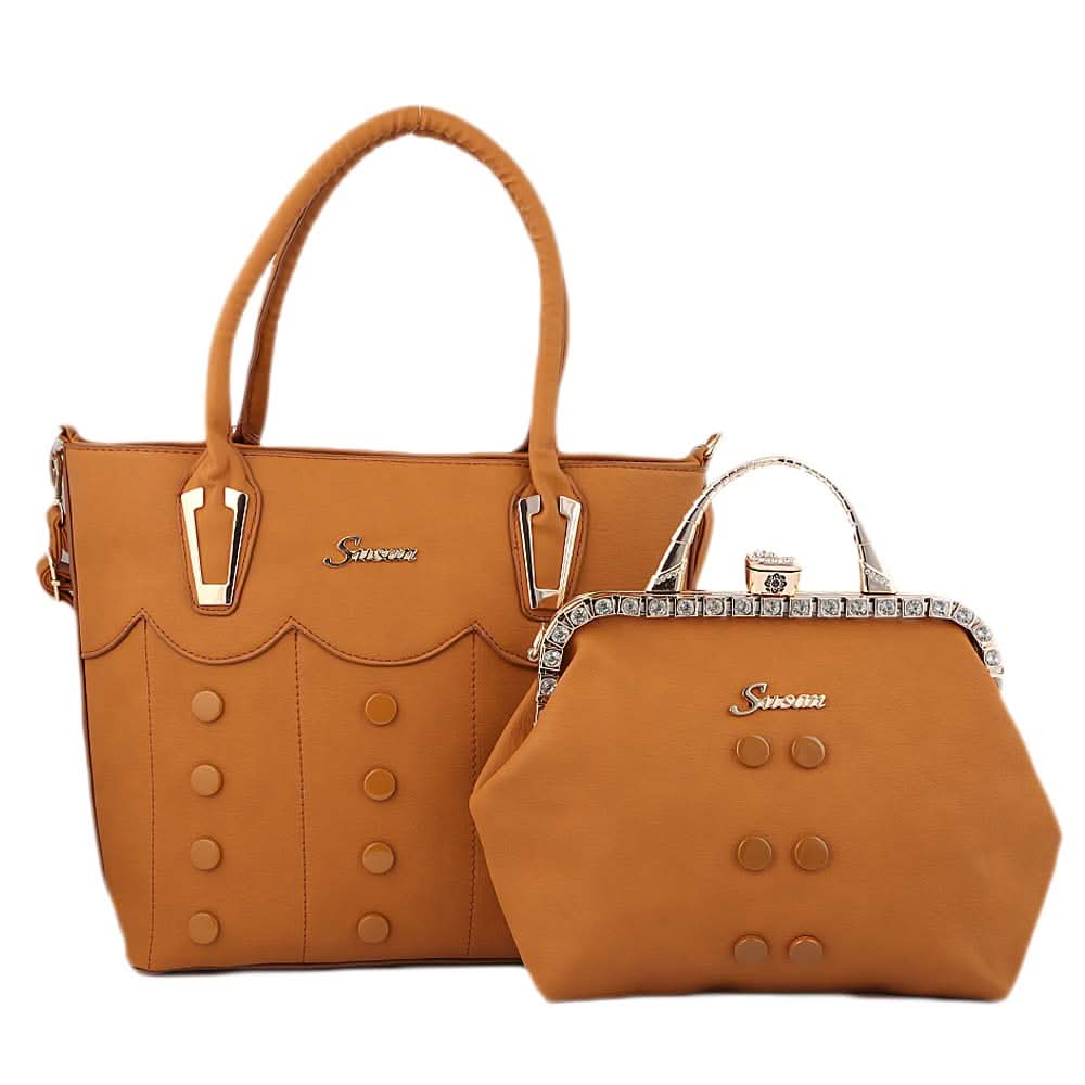 Women's Handbag 2 Pcs (129) - Camel, Women, Bags, Chase Value, Chase Value