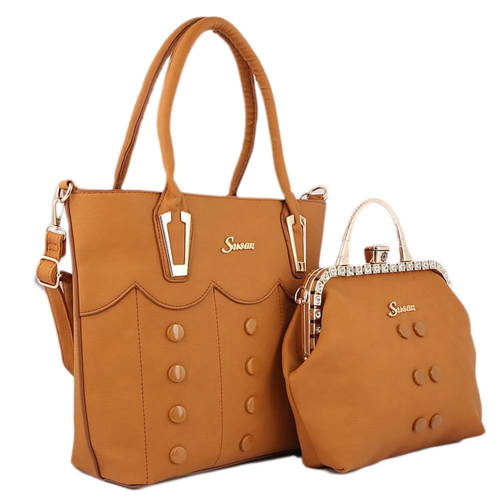 Women's Handbag 2 Pcs (129) - Camel, Women, Bags, Chase Value, Chase Value