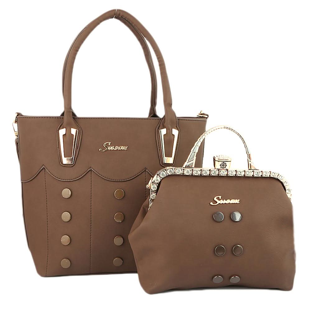 Women's Handbag 2 Pcs (129) - Coffee, Women, Bags, Chase Value, Chase Value
