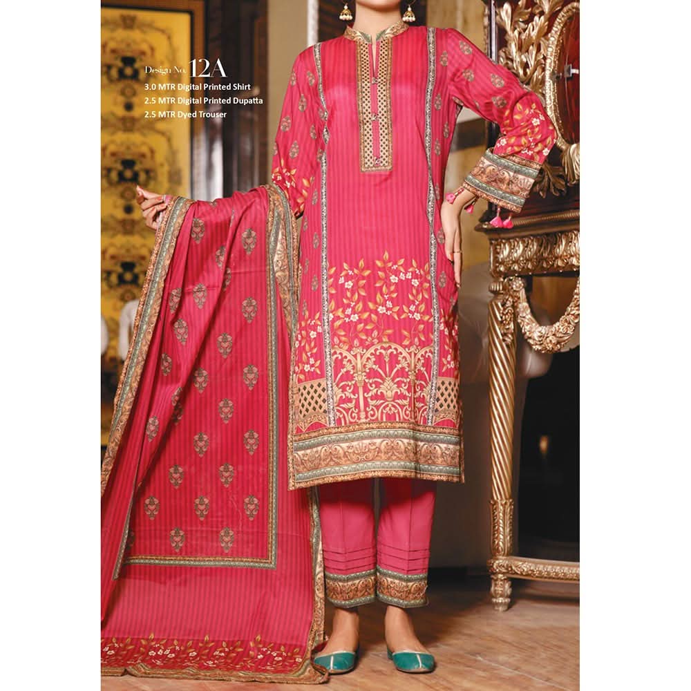 VS MISRI Digital Printed Lawn 3 Pcs Un-Stitched Suit - 12-A, Women, 3Pcs Shalwar Suit, VS Textiles, Chase Value