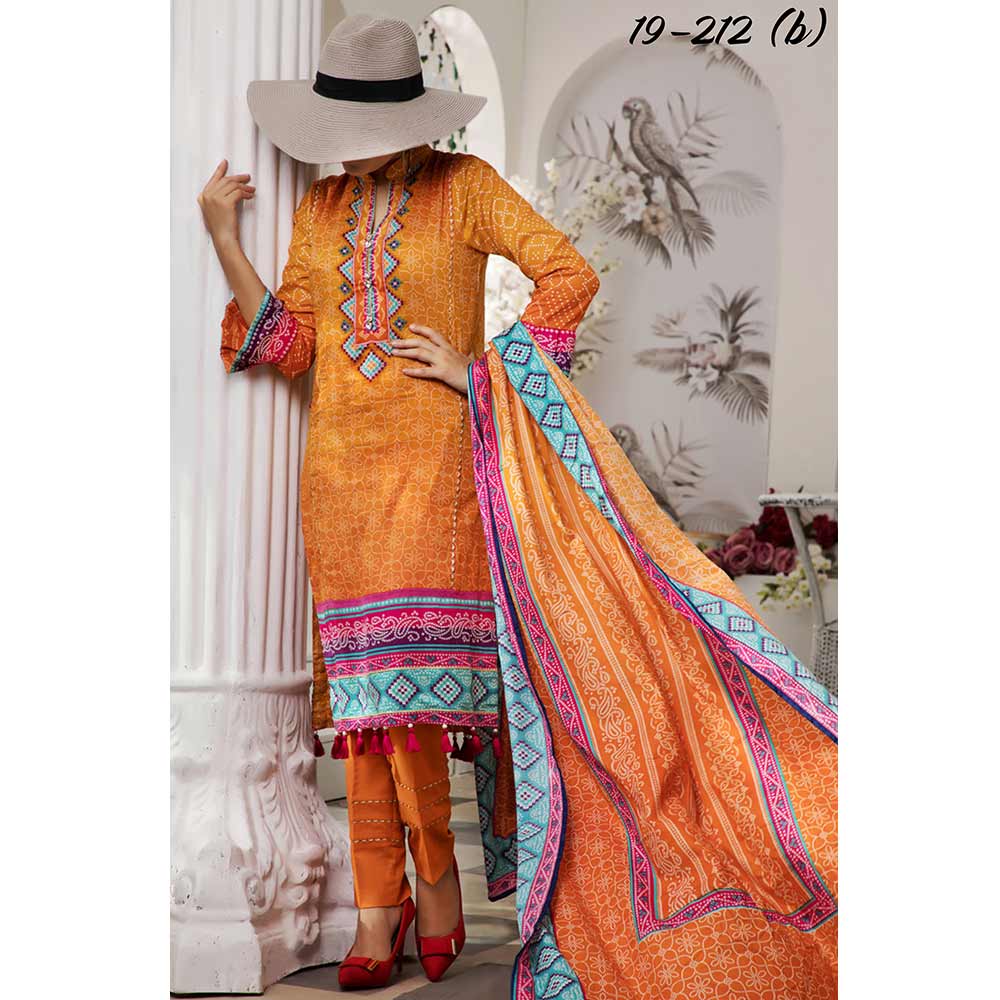 VS Daman Printed Un-Stitched Suit - 212B, Women, 3Pcs Shalwar Suit, VS Textiles, Chase Value