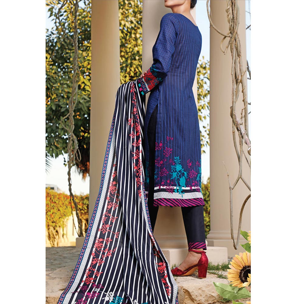 VS Daman Printed Lawn 3 Pcs Un-Stitched Suit Vol 2 - 1301-B, Women, 3Pcs Shalwar Suit, VS Textiles, Chase Value