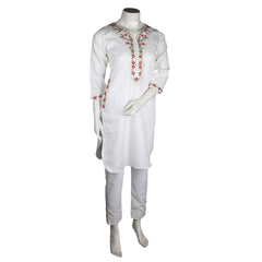 Women's Eminent Embroidered Kurti - Off White - test-store-for-chase-value