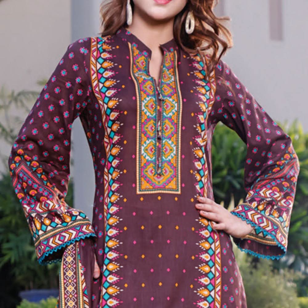 VS Daman Printed Lawn 3 Pcs Un-Stitched Suit Vol 3 - 1308-B, Women, 3Pcs Shalwar Suit, VS Textiles, Chase Value