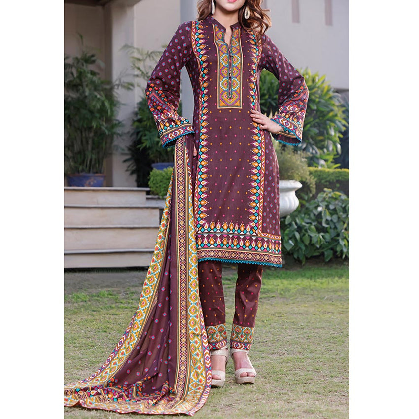 VS Daman Printed Lawn 3 Pcs Un-Stitched Suit Vol 3 - 1308-B, Women, 3Pcs Shalwar Suit, VS Textiles, Chase Value