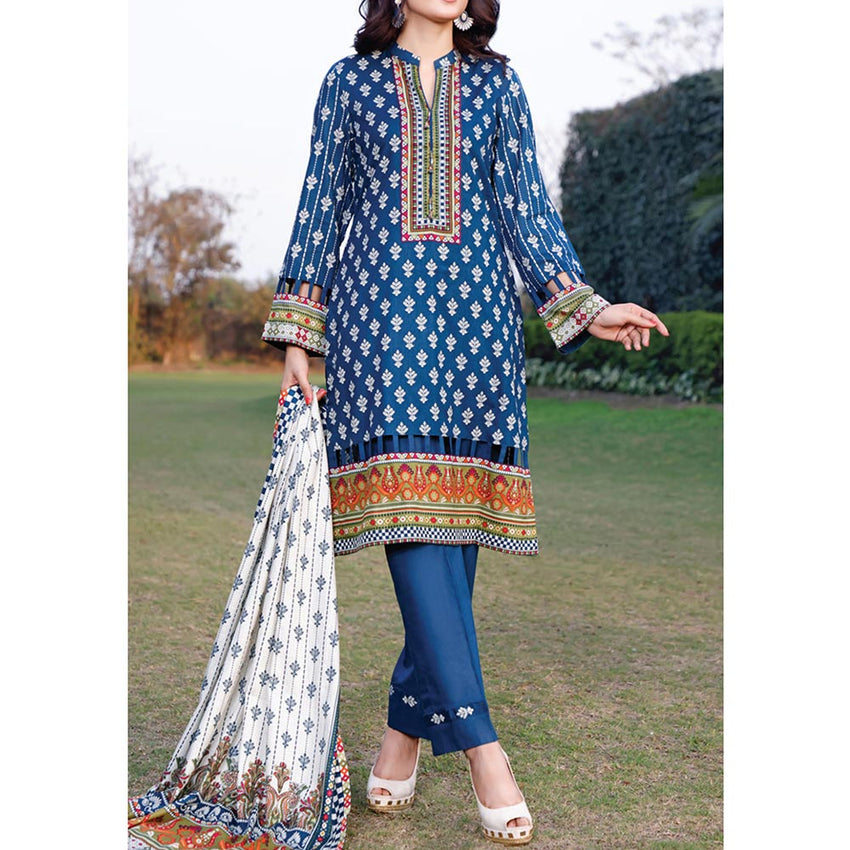 VS Daman Printed Lawn 3 Pcs Un-Stitched Suit Vol 3 - 1309-A, Women, 3Pcs Shalwar Suit, VS Textiles, Chase Value