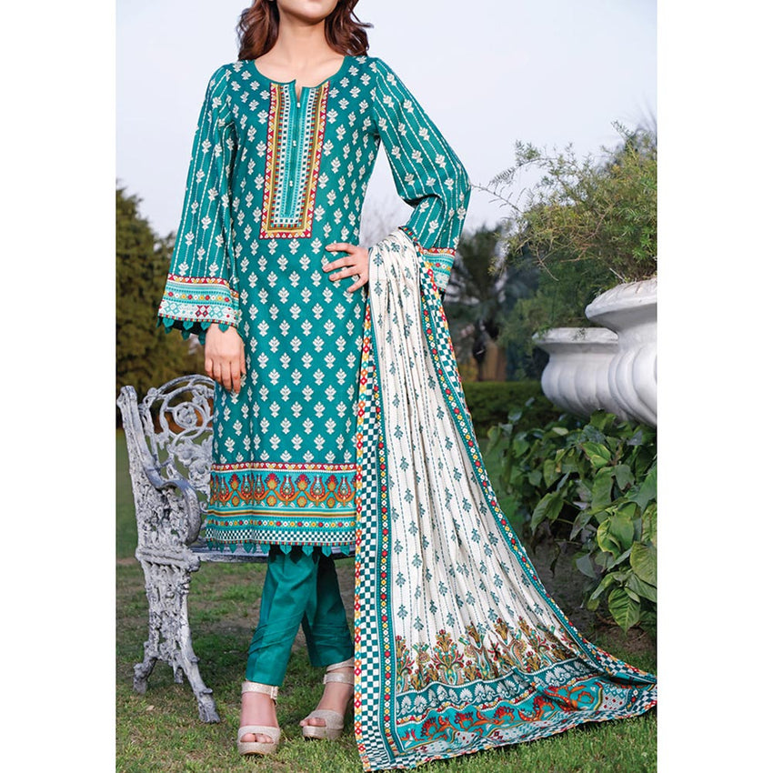 VS Daman Printed Lawn 3 Pcs Un-Stitched Suit Vol 3 - 1309-B, Women, 3Pcs Shalwar Suit, VS Textiles, Chase Value