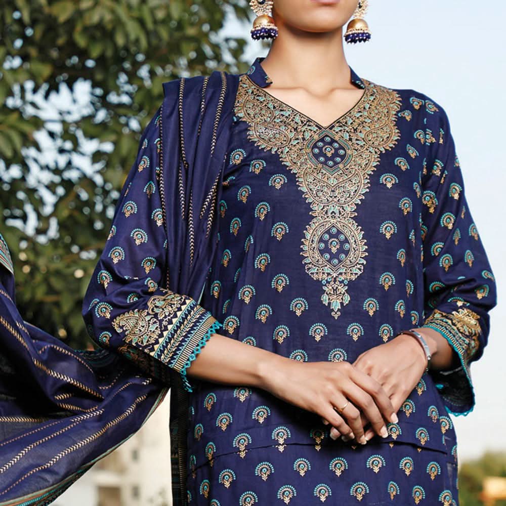 VS Daman Printed Lawn 3 Pcs Un-Stitched Suit Vol 2 - 1312-A, Women, 3Pcs Shalwar Suit, VS Textiles, Chase Value