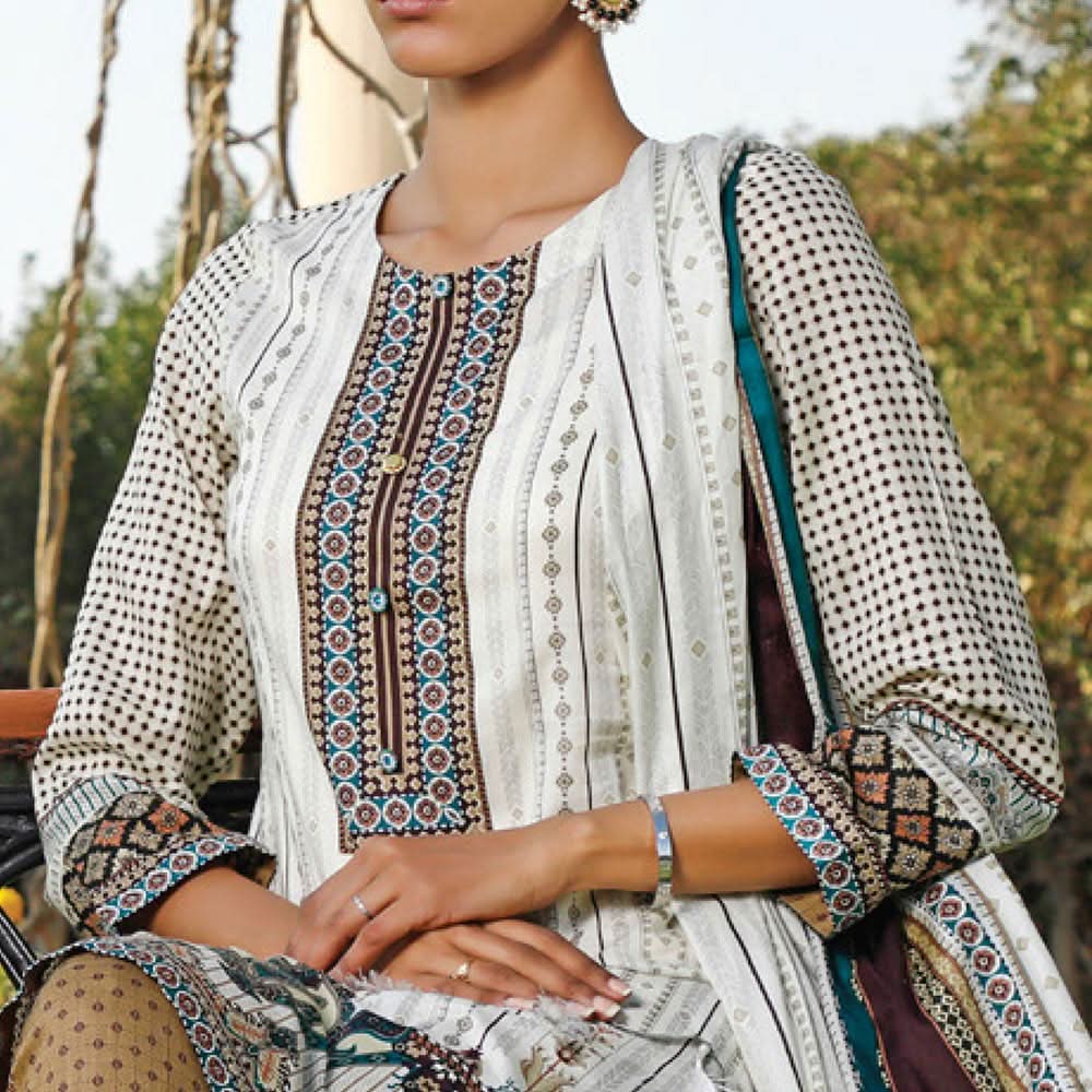 VS Daman Printed Lawn 3 Pcs Un-Stitched Suit Vol 2 - 1315-A, Women, 3Pcs Shalwar Suit, VS Textiles, Chase Value