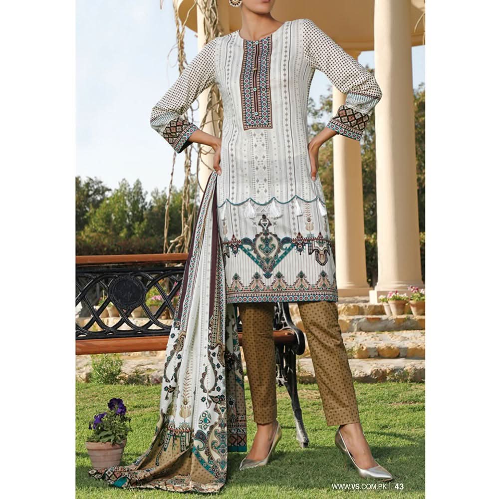 VS Daman Printed Lawn 3 Pcs Un-Stitched Suit Vol 2 - 1315-A, Women, 3Pcs Shalwar Suit, VS Textiles, Chase Value