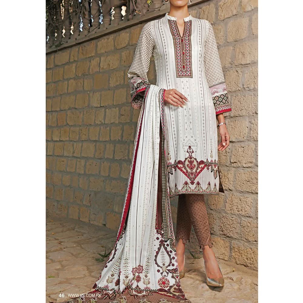 VS Daman Printed Lawn 3 Pcs Un-Stitched Suit Vol 2 - 1315-B, Women, 3Pcs Shalwar Suit, VS Textiles, Chase Value