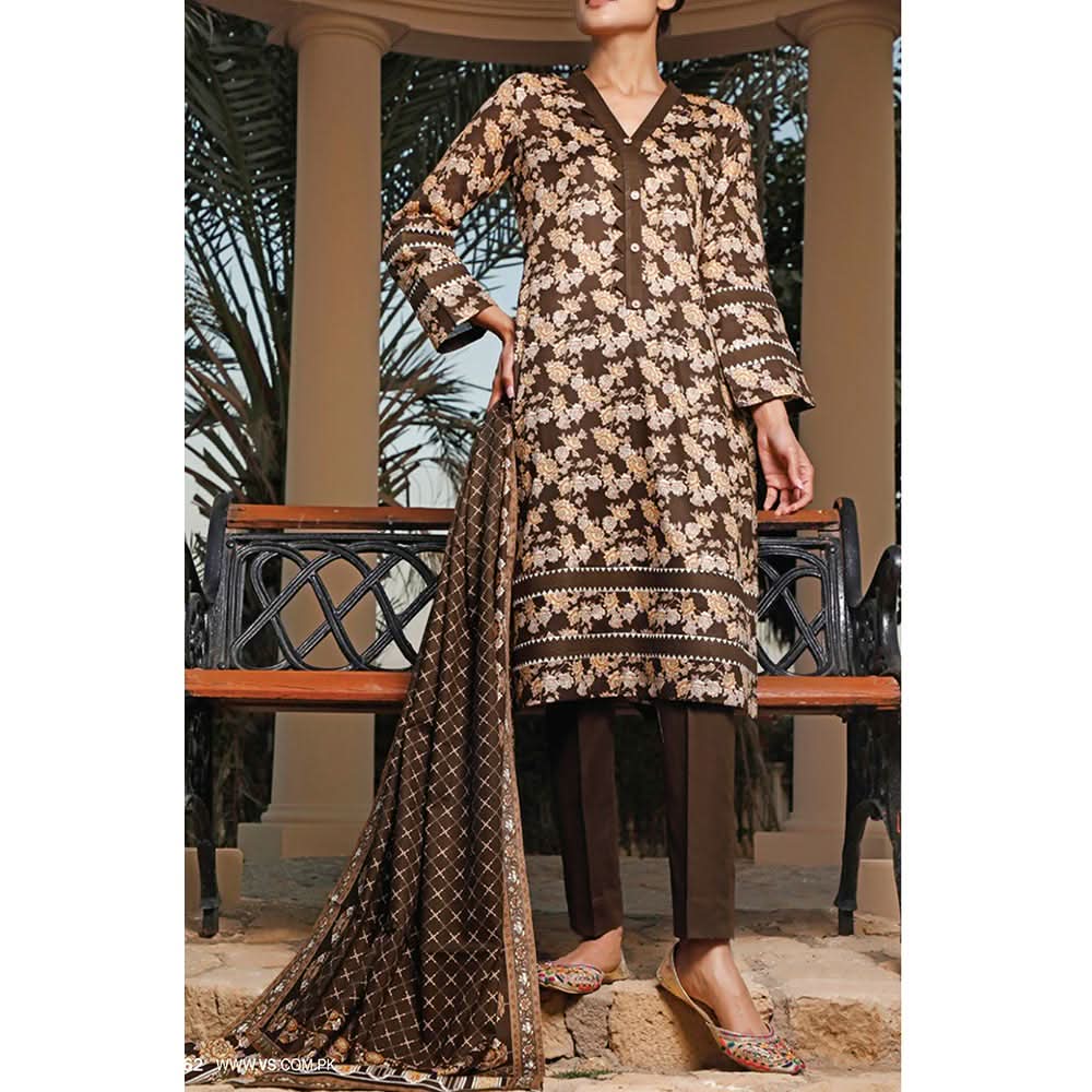 VS Daman Printed Lawn 3 Pcs Un-Stitched Suit Vol 2 - 1316-B, Women, 3Pcs Shalwar Suit, VS Textiles, Chase Value