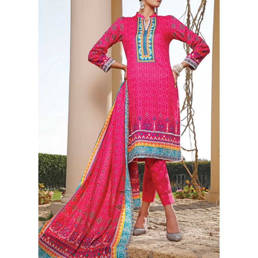 VS Daman Printed Lawn 3 Pcs Un-Stitched Suit Vol 2 - 1319-A, Women, 3Pcs Shalwar Suit, VS Textiles, Chase Value