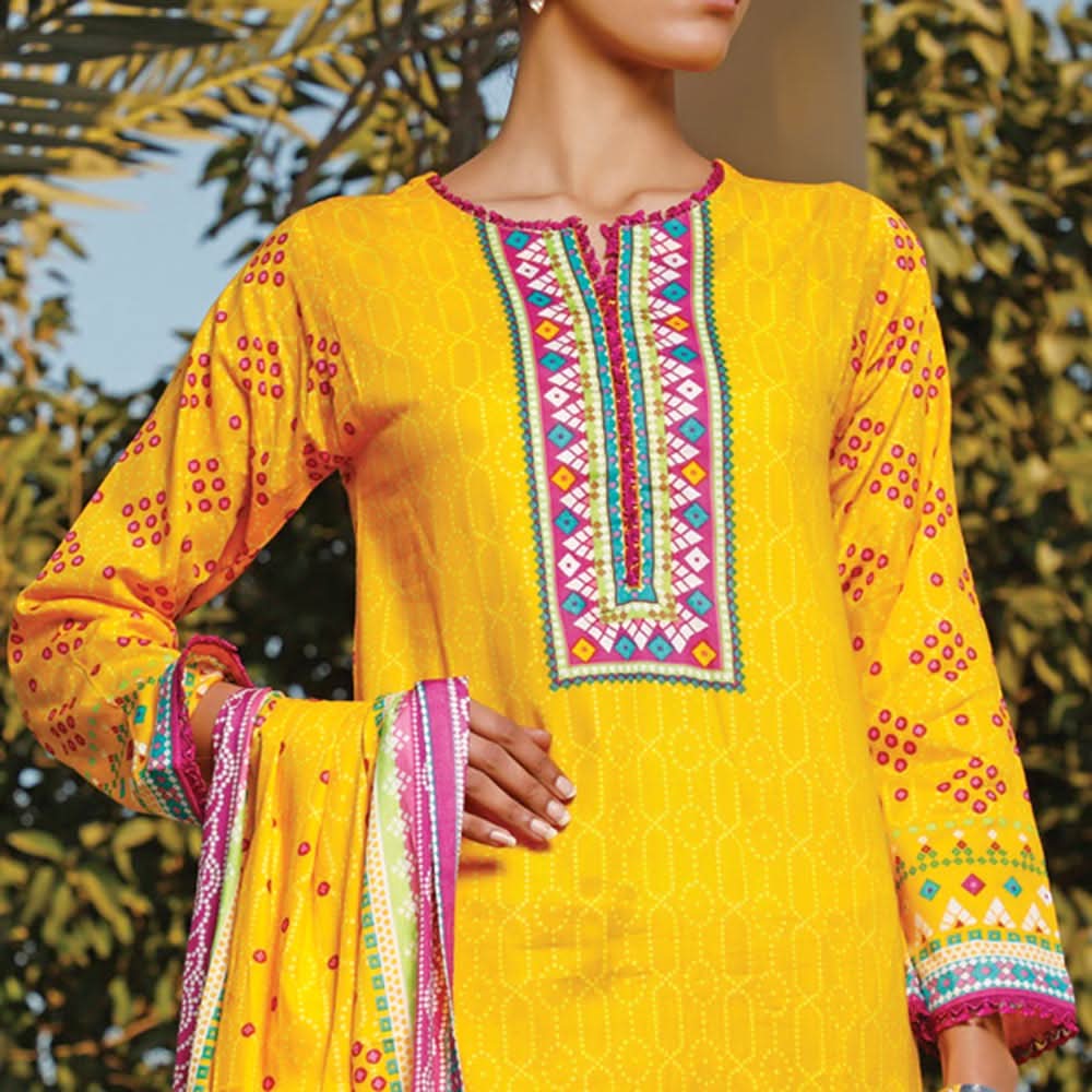 VS Daman Printed Lawn 3 Pcs Un-Stitched Suit Vol 2 - 1319-B, Women, 3Pcs Shalwar Suit, VS Textiles, Chase Value