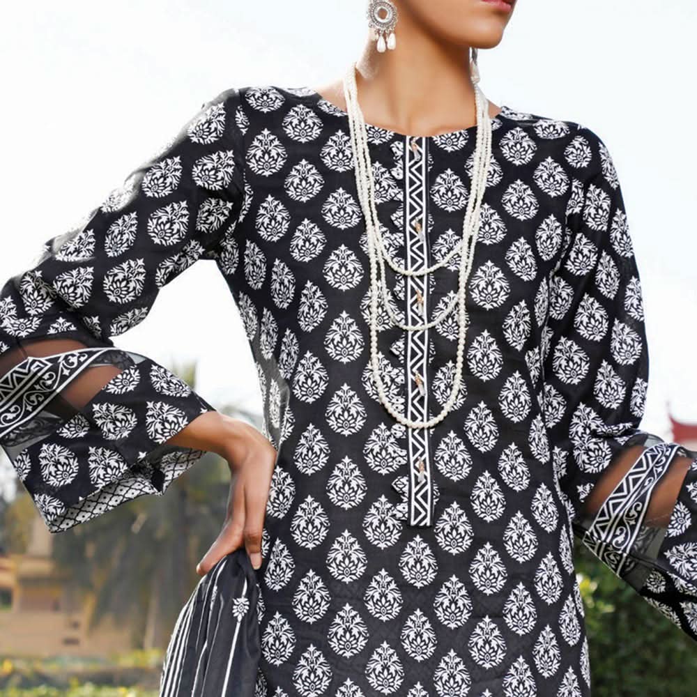 VS Daman Printed Lawn 3 Pcs Un-Stitched Suit Vol 2 - 1320-A, Women, 3Pcs Shalwar Suit, VS Textiles, Chase Value