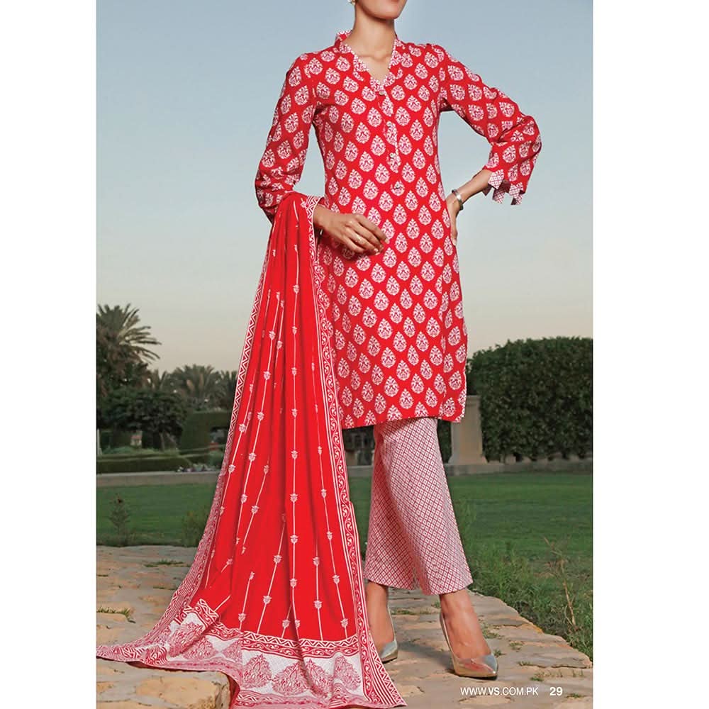 VS Daman Printed Lawn 3 Pcs Un-Stitched Suit Vol 2 - 1320-C, Women, 3Pcs Shalwar Suit, VS Textiles, Chase Value