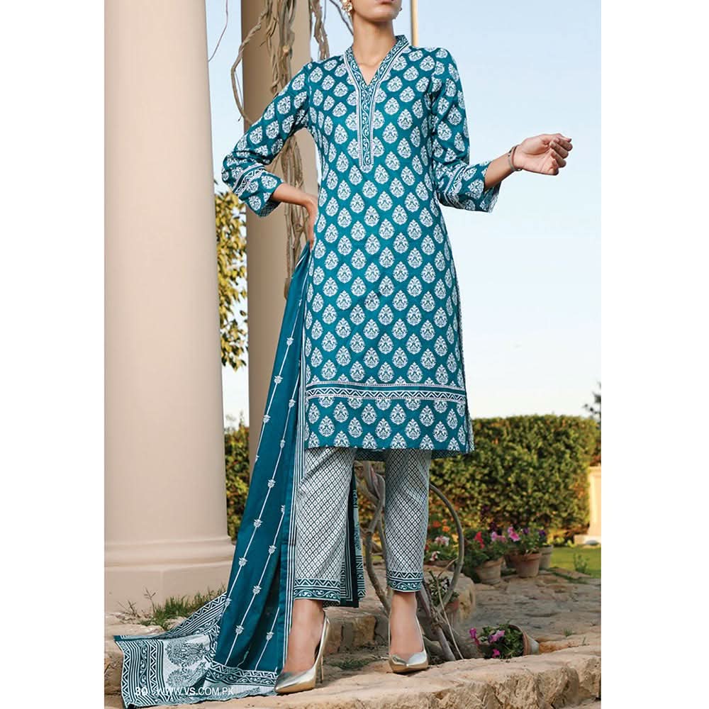 VS Daman Printed Lawn 3 Pcs Un-Stitched Suit Vol 2 - 1320-D, Women, 3Pcs Shalwar Suit, VS Textiles, Chase Value