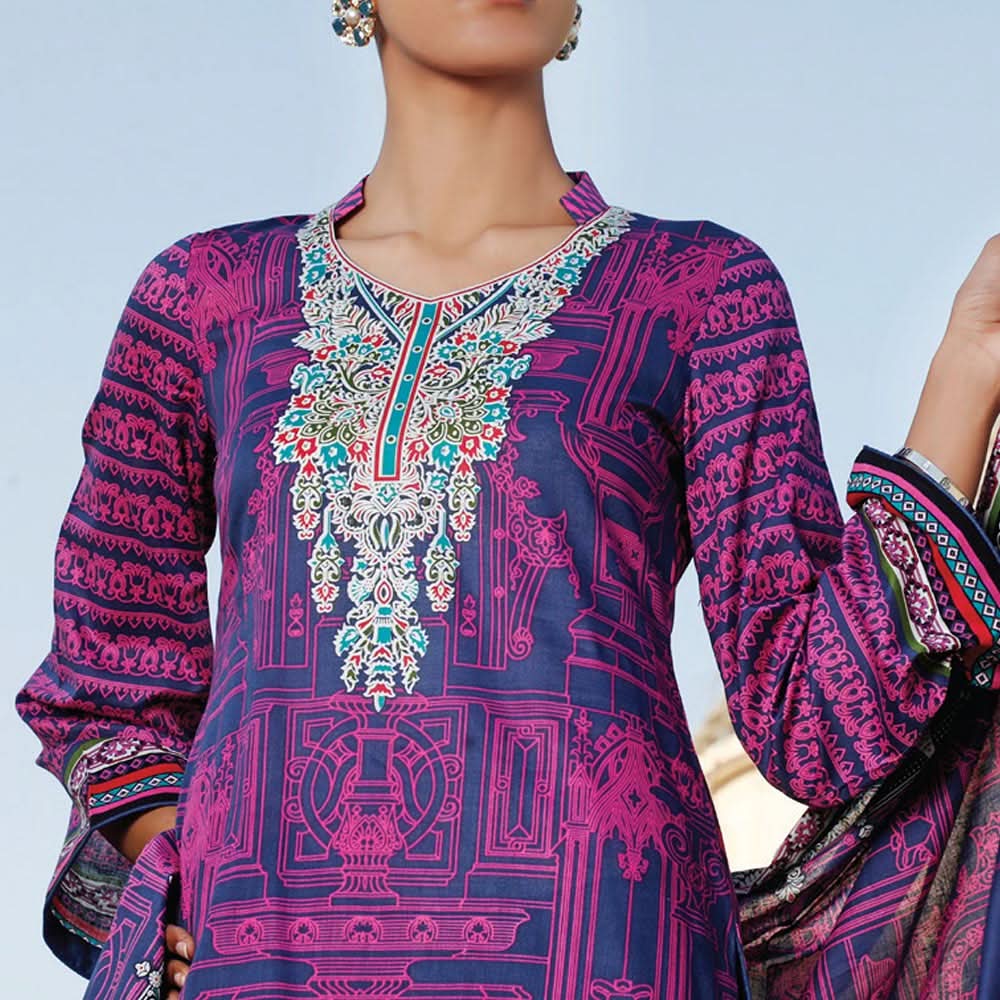 VS Daman Printed Lawn 3 Pcs Un-Stitched Suit Vol 2 - 1322-A, Women, 3Pcs Shalwar Suit, VS Textiles, Chase Value