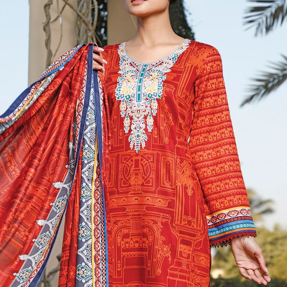 VS Daman Printed Lawn 3 Pcs Un-Stitched Suit Vol 2 - 1322-B, Women, 3Pcs Shalwar Suit, VS Textiles, Chase Value