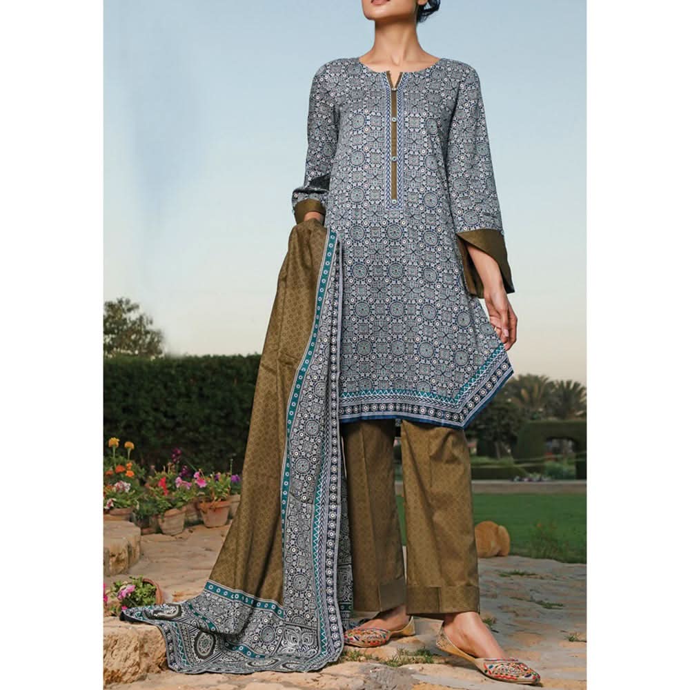 VS Daman Printed Lawn 3 Pcs Un-Stitched Suit Vol 2 - 1324-B, Women, 3Pcs Shalwar Suit, VS Textiles, Chase Value