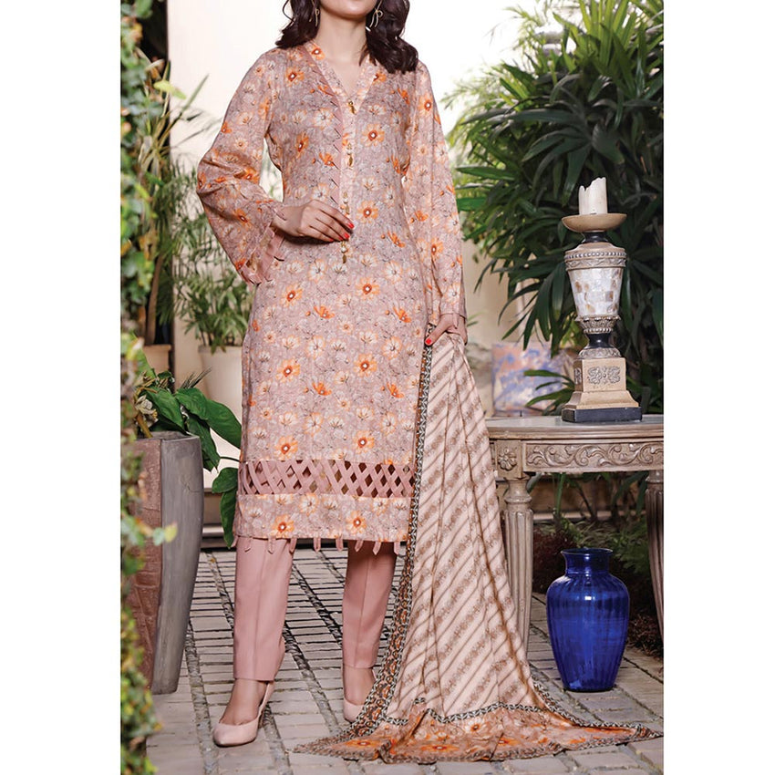 VS Daman Printed Lawn 3 Pcs Un-Stitched Suit Vol 3 - 1325-A, Women, 3Pcs Shalwar Suit, VS Textiles, Chase Value