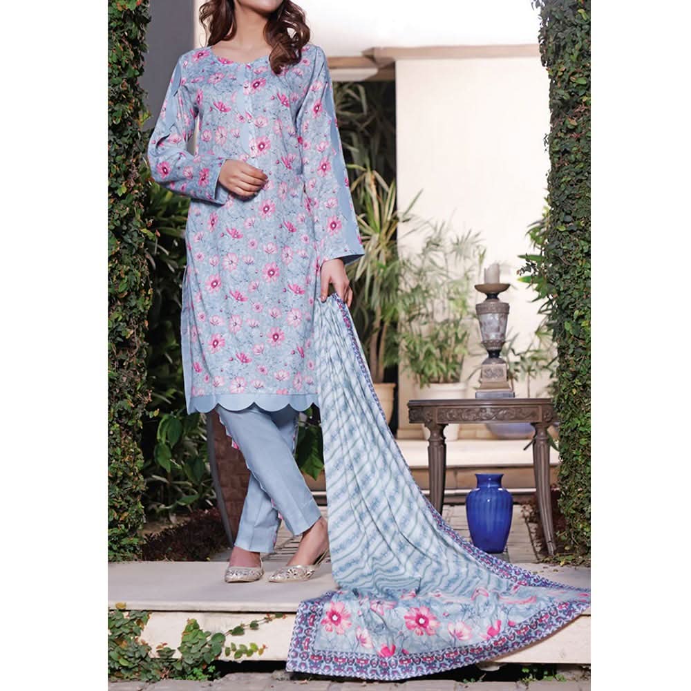 VS Daman Printed Lawn 3 Pcs Un-Stitched Suit Vol 3 - 1325-B, Women, 3Pcs Shalwar Suit, VS Textiles, Chase Value