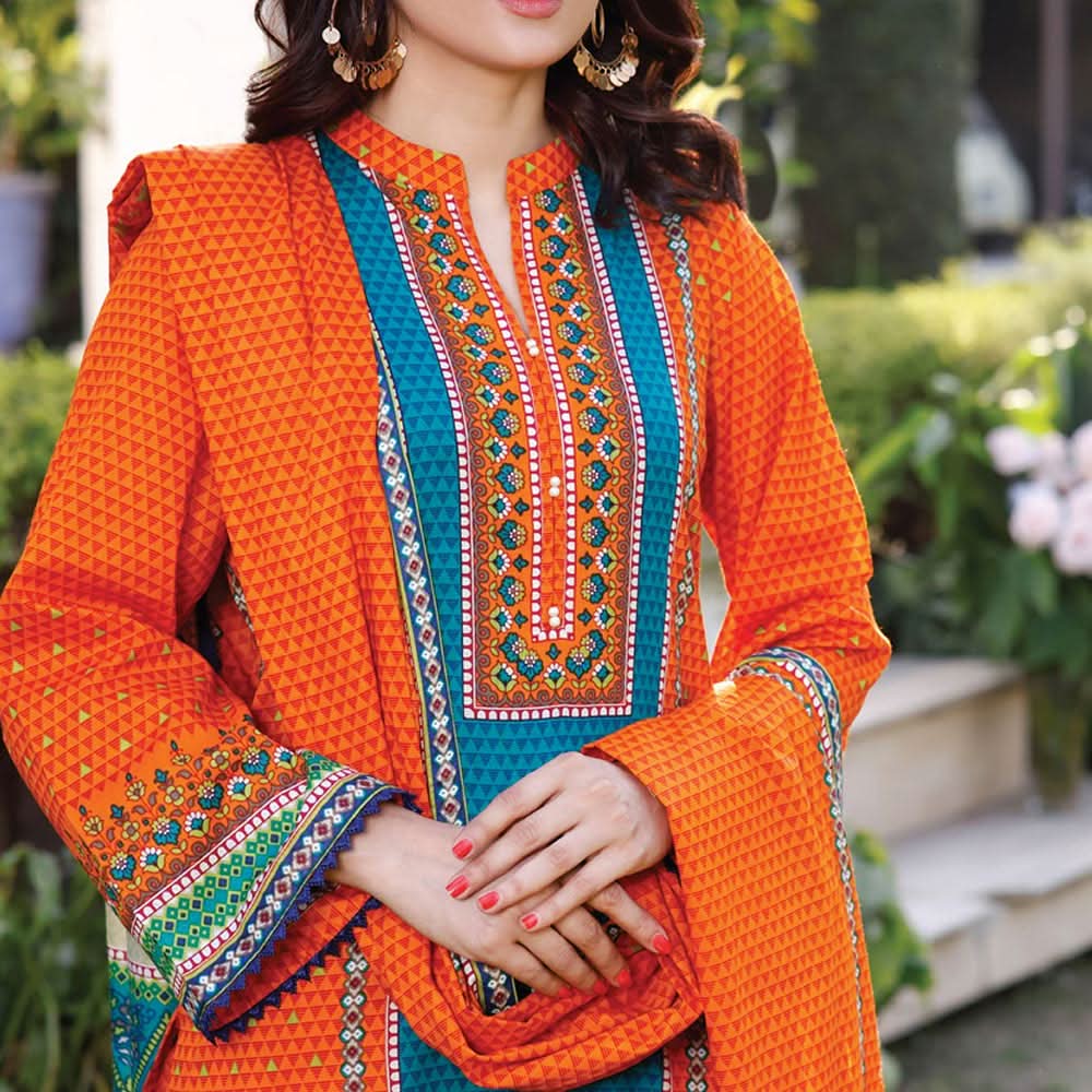 VS Daman Printed Lawn 3 Pcs Un-Stitched Suit Vol 3 - 1326-A, Women, 3Pcs Shalwar Suit, VS Textiles, Chase Value