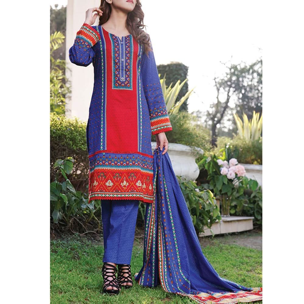 VS Daman Printed Lawn 3 Pcs Un-Stitched Suit Vol 3 - 1326-B, Women, 3Pcs Shalwar Suit, VS Textiles, Chase Value