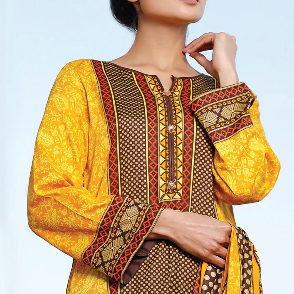 VS Daman Printed Lawn 3 Pcs Un-Stitched Suit Vol 2 - 1327-A, Women, 3Pcs Shalwar Suit, VS Textiles, Chase Value